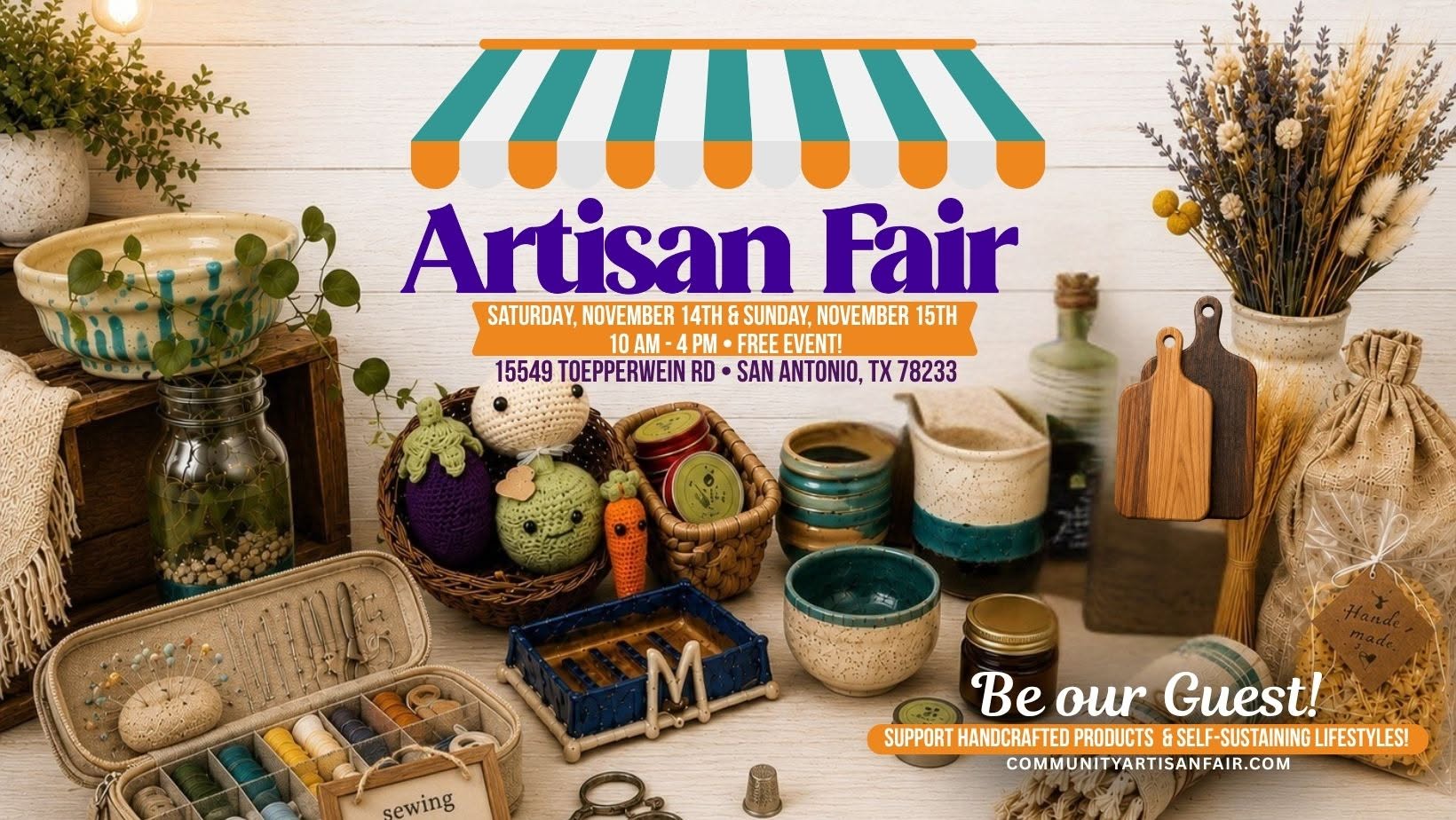 Community Artisan Fair, November 14 and 15, Genesis Full Life Fellowship Church, San Antonio